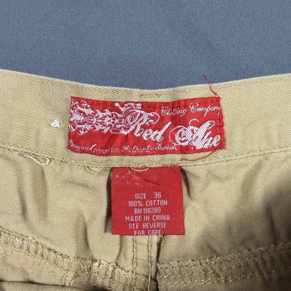 Men's Red Ape Cargo Khaki Shorts With‎ Belt Baggy Fit Size 36